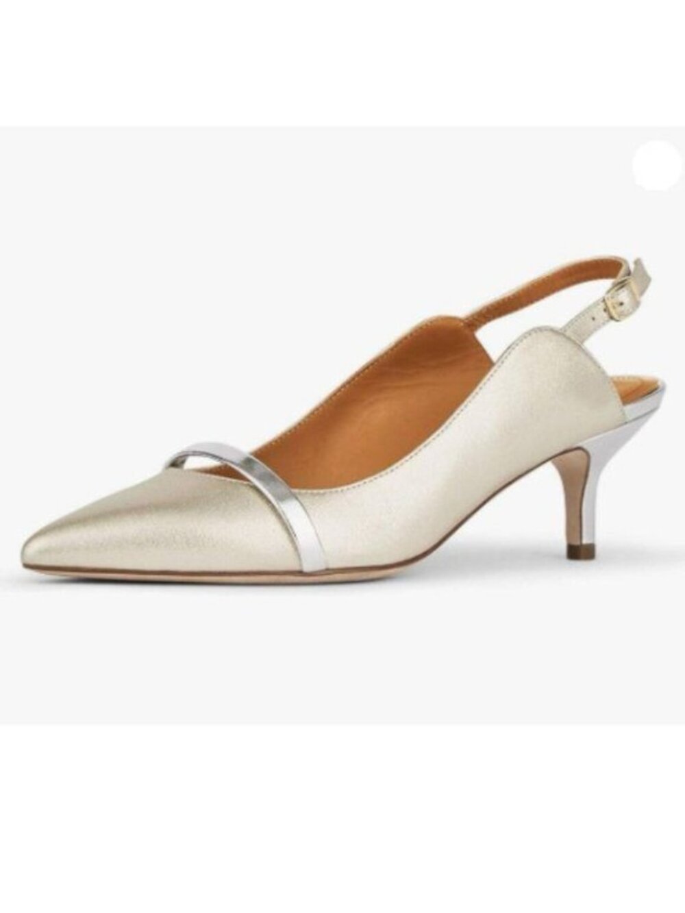 FSJ Women Classy Pointed Toe Thin High Heel Slingback Pump Office Gold Shoes